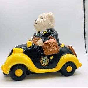 Ringston Ceramic Bank  Bear In Car  vintage